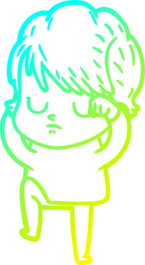 Bir insan tarafından çizilmiş bir karikatür kadın çizimi.