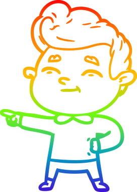 gökkuşağı gradyan çizimi mutlu bir çizgi film adamı tarafından çizilmiş bir insan tarafından