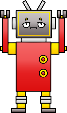 Bir insan tarafından çizilmiş bir robotun gölgelenmiş çizimi