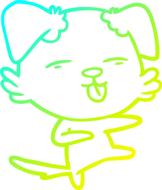 Bir insan tarafından çizilen çizgi film köpeğinin soğuk çizgi çizimi.