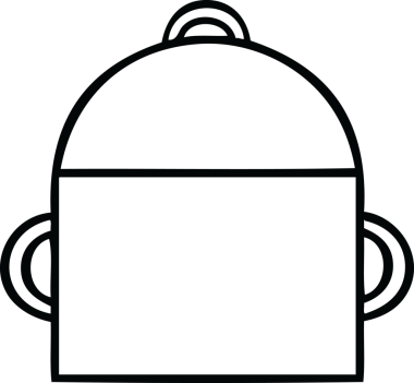 Bir insan tarafından çizilmiş sırt çantasının çizgi filmi