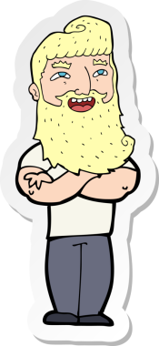 Bir insan tarafından çizilmiş gururlu bir adamın çıkartması.