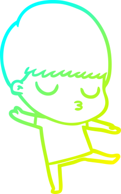 Bir çizgi film karakteri çizen soğuk gradyan bir çocuk bir insan tarafından çizilmiş.