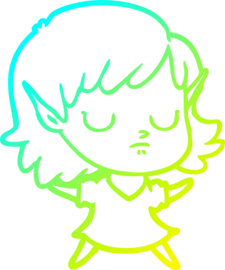 Bir insan tarafından çizilmiş soğuk gradyan çizgi çizimi.