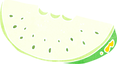 Bir insan tarafından çizilmiş karpuz dilimi.