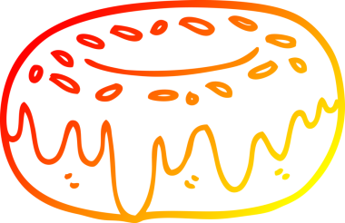 Bir insan tarafından çizilmiş karikatür bir çöreğin sıcak çizgi çizimi.