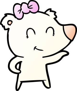 Bir insan tarafından çizilmiş dişi kutup ayısı çizgi filmi.