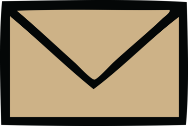 Bir insan tarafından çizilmiş kağıt bir zarfın sevimli karikatürü