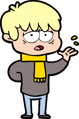 Bir insan tarafından çizilmiş bitkin çocuk çizgi filmi.