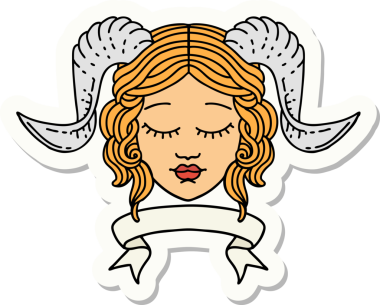 Bir insan tarafından çizilmiş parşömen pankartıyla bağlanmış karakter yüzü etiketi