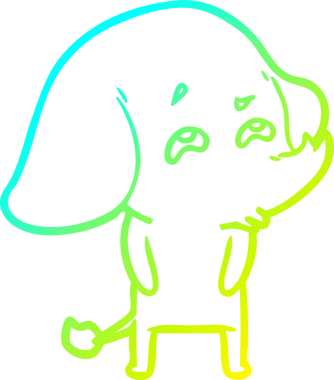 Bir insanın çizdiği karikatür fili çizimi.