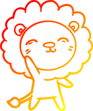 Bir insan tarafından çizilmiş karikatür aslanının sıcak çizgi çizimi