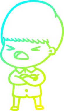 Bir insan tarafından çizilen bir çizgi filmin soğuk gradyan çizimi.