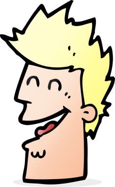 Bir insan tarafından çizilmiş mutlu bir adam.