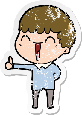 Bir insan tarafından çizilmiş mutlu bir adamın sıkıntılı çıkartması.