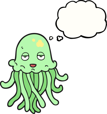 Bir insan tarafından çizilmiş serbest çizim baloncuk ahtapot.