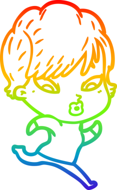 gökkuşağı gradyan çizimi bir insan tarafından çizilmiş bir karikatür kadın