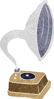 bir insan tarafından çizilmiş karikatür fonografı