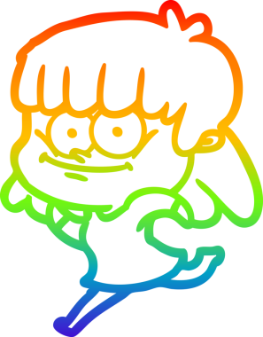 Bir insan tarafından çizilmiş gülümseyen bir karikatür çizimi.