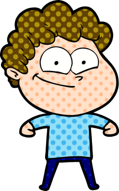 Bir insan tarafından çizilmiş mutlu bir adam.