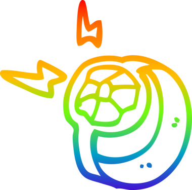 Gökkuşağı gradyan çizgi çizimi Bir insan tarafından çizilmiş sihirli güç yüzüğü