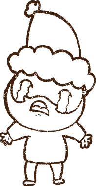 Ağlayan Noel Baba Kömürü Bir insan tarafından çizilmiş