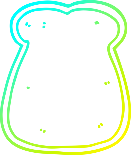 Bir insan tarafından çizilmiş bir ekmek diliminin soğuk gradyan çizimi