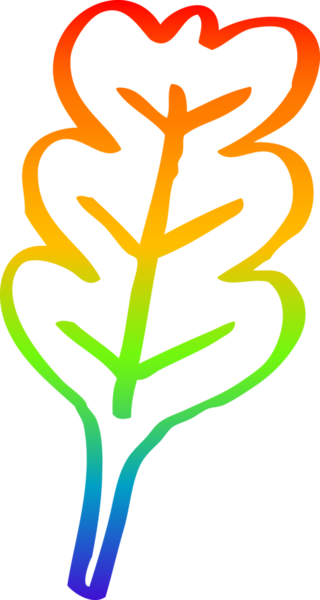 Bir insan tarafından çizilmiş bir meşe yaprağının çizimi.