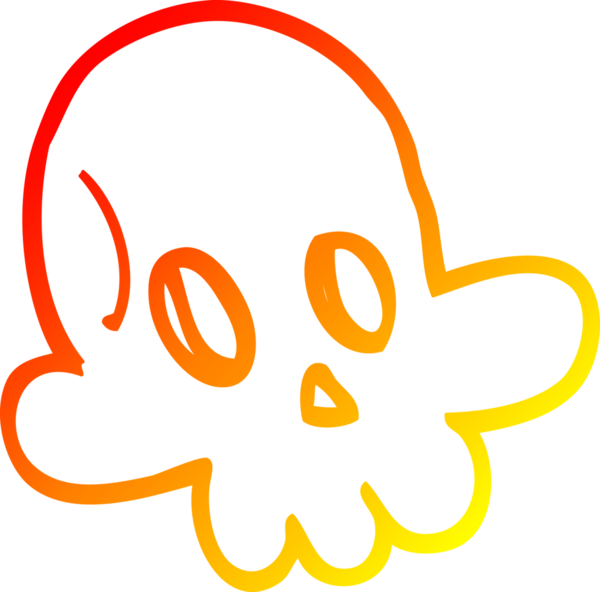 Bir insan tarafından çizilmiş bir cadılar bayramı kafatası çizgi çizimi.