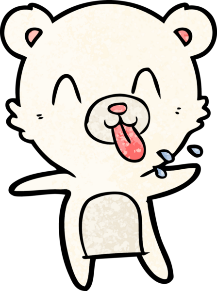 kaba karikatür kutup ayısının insan tarafından çizilmiş dili.