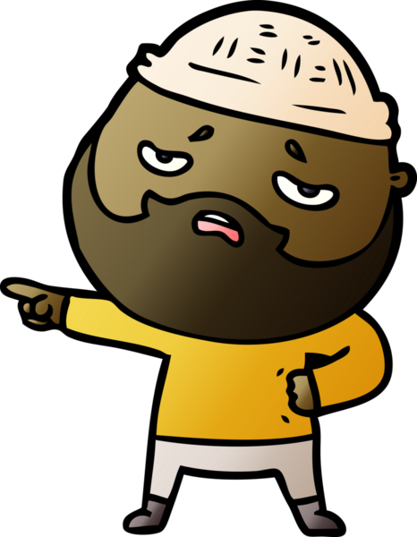 Bir insan tarafından çizilmiş sakallı endişeli bir adam.