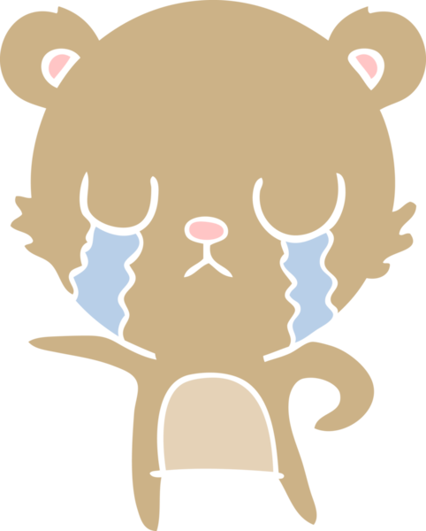 Bir insan tarafından çizilmiş düz renkli çizgi film ayısı.