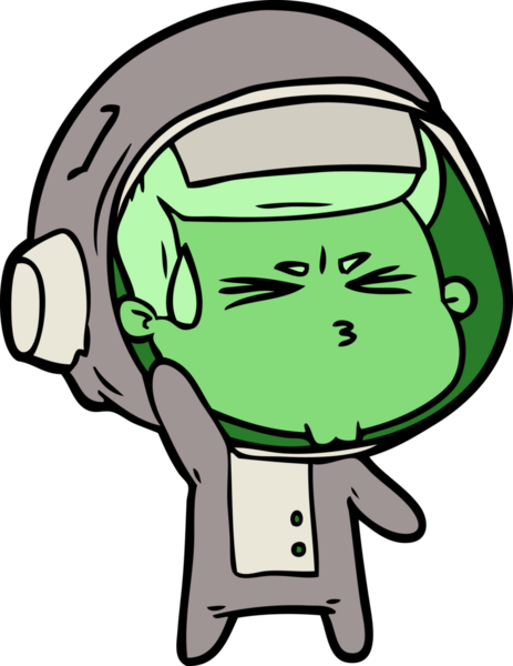 Çizgi film bir insan tarafından çizilmiş astronot.