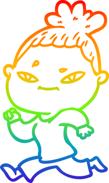 gökkuşağı gradyan çizimi bir insan tarafından çizilmiş bir karikatür kadın