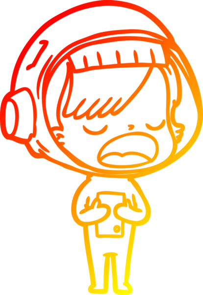 Bir insan tarafından çizilmiş bir karikatür astronot kadın çizimi.