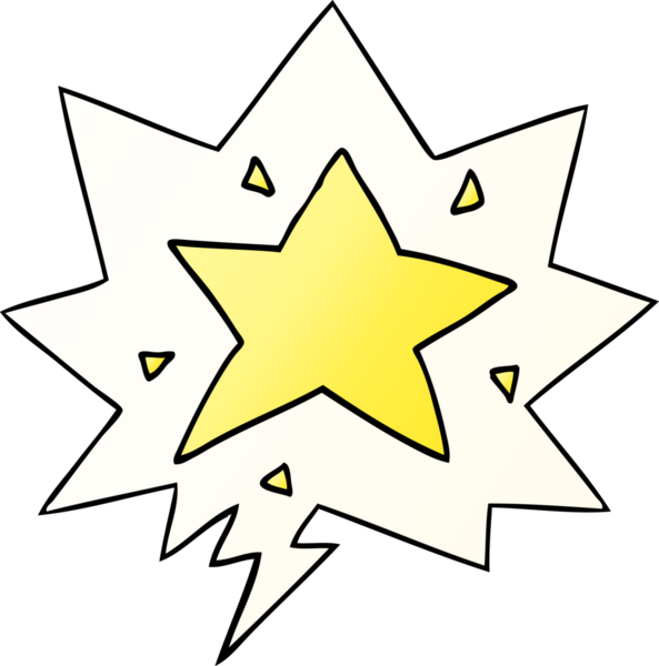 bir insan tarafından çizilmiş düzgün eğimli konuşma baloncuğu olan çizgi film yıldızı