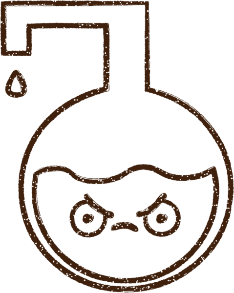 Bir insan tarafından çizilen Kimyasal Reaksiyon Karakalem Çizimi