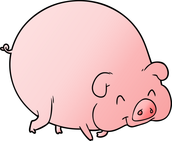 Bir insan tarafından çizilmiş çizgi film domuzu.