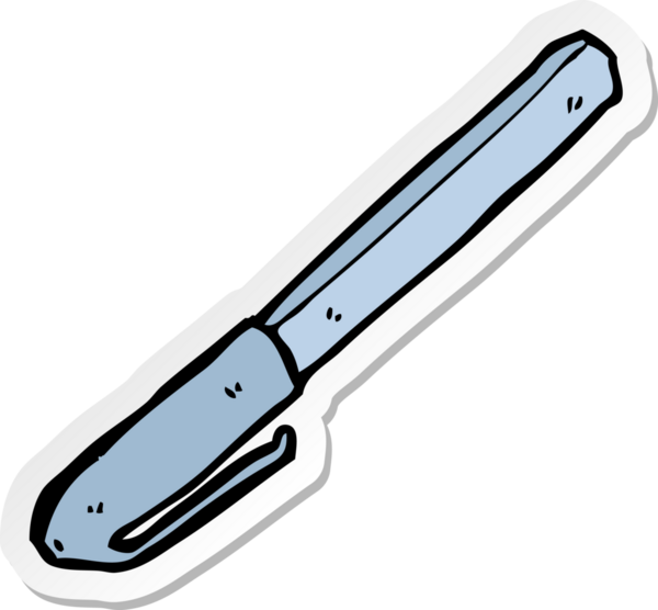 Bir insan tarafından çizilmiş bir karikatür kalemi etiketi.