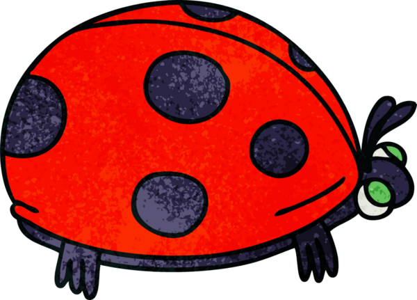 Bir insan tarafından çizilmiş tuhaf bir uğur böceği.