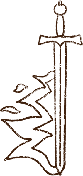 Alevli Kılıç Kömürü Bir insan tarafından çizilmiş