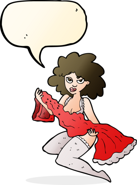 Bir insan tarafından çizilen konuşma balonuyla değişen karikatür kadın.