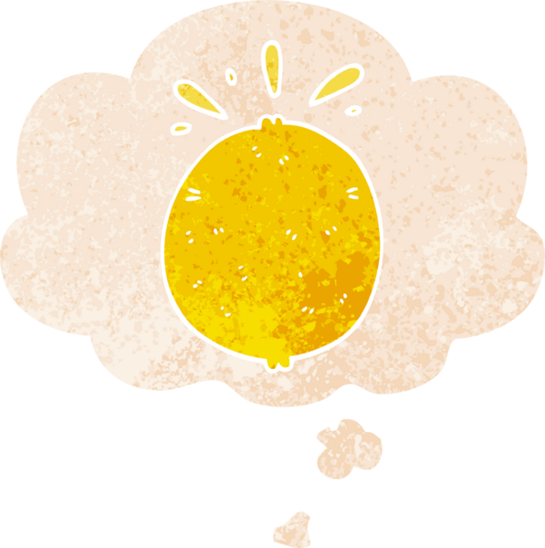 Düşünce baloncuklu karikatür limonu grunge dertli retro desenli bir insan tarafından çizilmiş