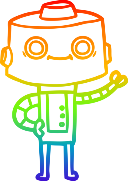 gökkuşağı gradyan çizgisi bir insan tarafından çizilmiş robot çizgi