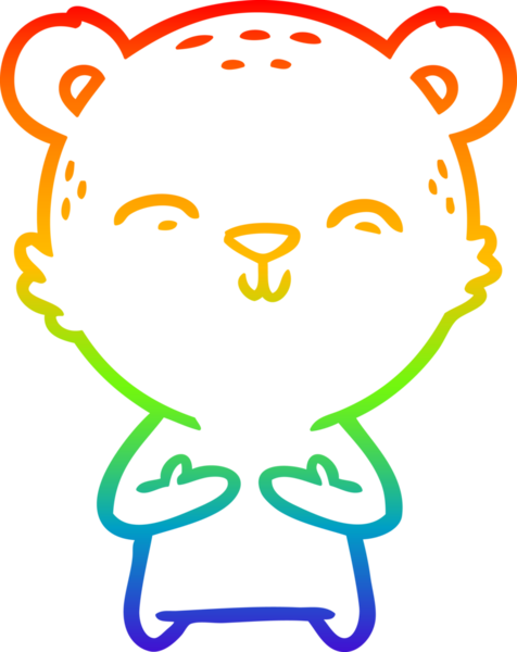 Bir insan tarafından çizilmiş mutlu bir çizgi film ayısının çizimi.