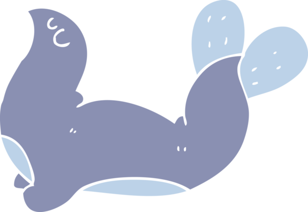 Bir insan tarafından çizilen mühür düz renk çizimi