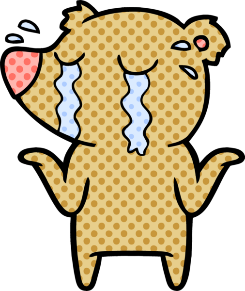 Bir insan tarafından çizilmiş ağlayan ayı.