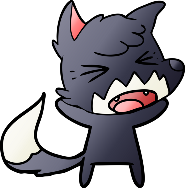 Bir insan tarafından çizilmiş kızgın çizgi film tilkisi.