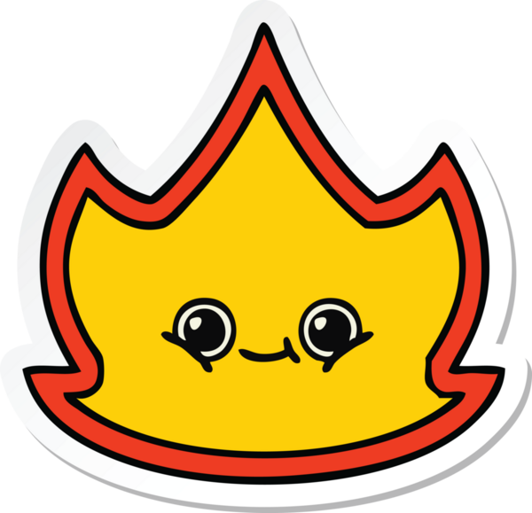 Bir insan tarafından çizilmiş şirin bir çizgi film çıkartması.