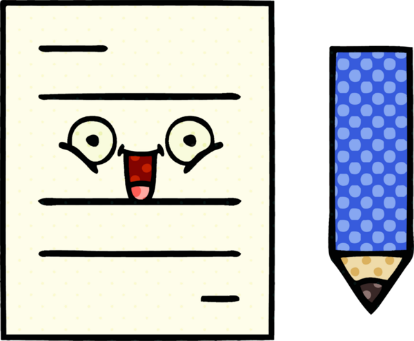 bir insan tarafından çizilmiş bir test kağıdının çizgi roman tarzı karikatürü